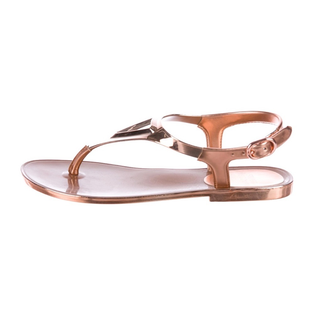 Stuart Weitzman Metallic Rubber Sandals Size 6